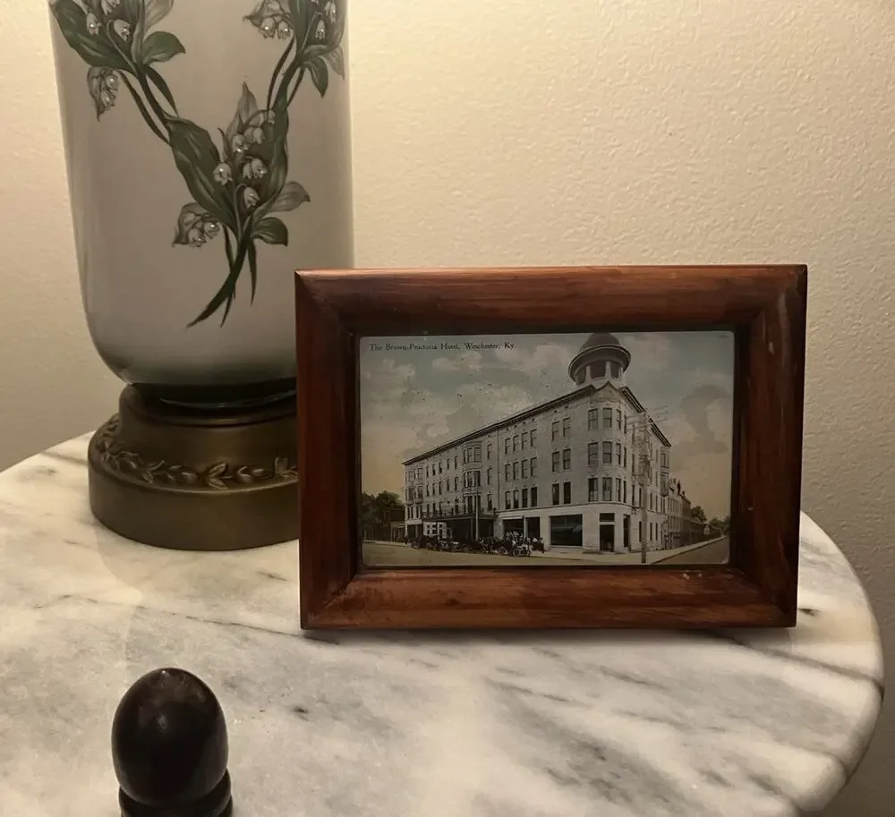 Framed Postcard The Brown-Proctor Hotel, Winchester, Kentucky Vintage Wood Frame
